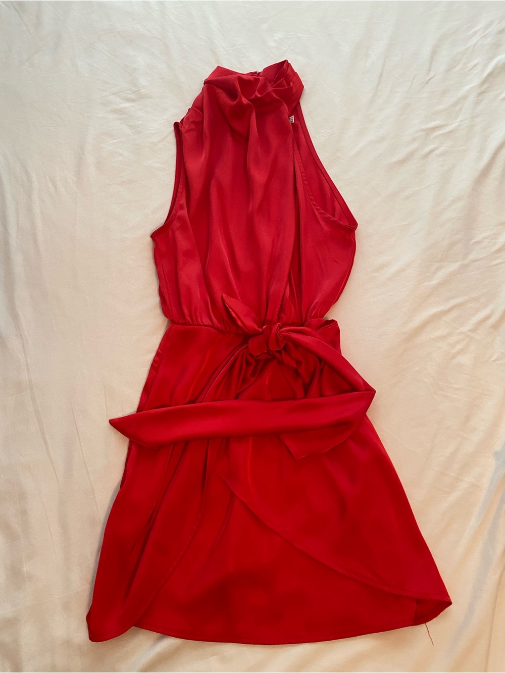 Thats So Fetch Red Sleeveless Tie-Waist Dress